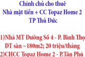 Chính chủ cho thuê Nhà mặt tiền + Chung cư Topaz Home 2 Tp Thủ Đức