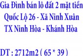 Gia Đình bán lô đất 65*39 =2712m2 ,Thị xã Ninh Hòa, Khánh Hòa