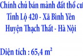 Chính chủ cần bán mảnh đất thổ cư có DT 65,4 m2 nằm tại Xã Bình Yên, Huyện Thạch Thất, Hà Nội