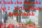Chính chủ bán nhà Ấp 2, Xã Đa Phước, Huyện Bình Chánh,TPHCM