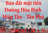 Bán đất DT Đất 2100 m2 mặt tiền tại Đường Hòa Bình, Phường Hiệp Tân, Quận Tân Phú, Tp Hồ Chí Minh