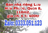 Bán nhà mặt tiền Đường Lưu Hữu Phước, Quận 8, 118m2