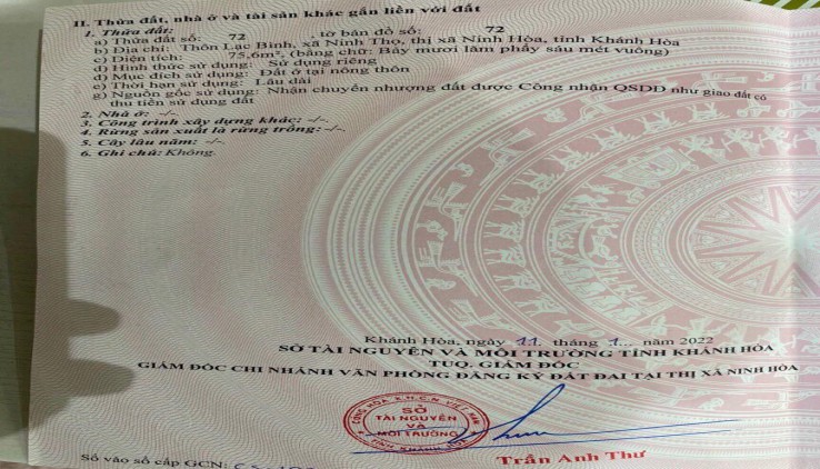 bán nhanh lô gần DT7 giá chỉ 570tr Ninh Thọ Ninh Hoà lh 0395287569 Vân Xynk